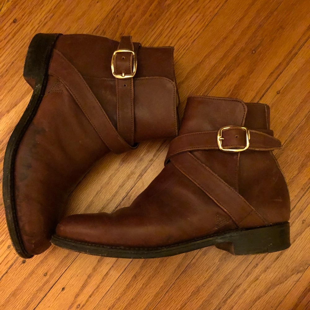 Well loved leather J. Crew ankle boots